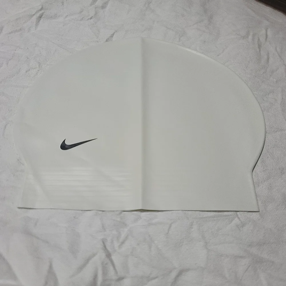 Nike White Latex Training Swim Cap Fina Approved